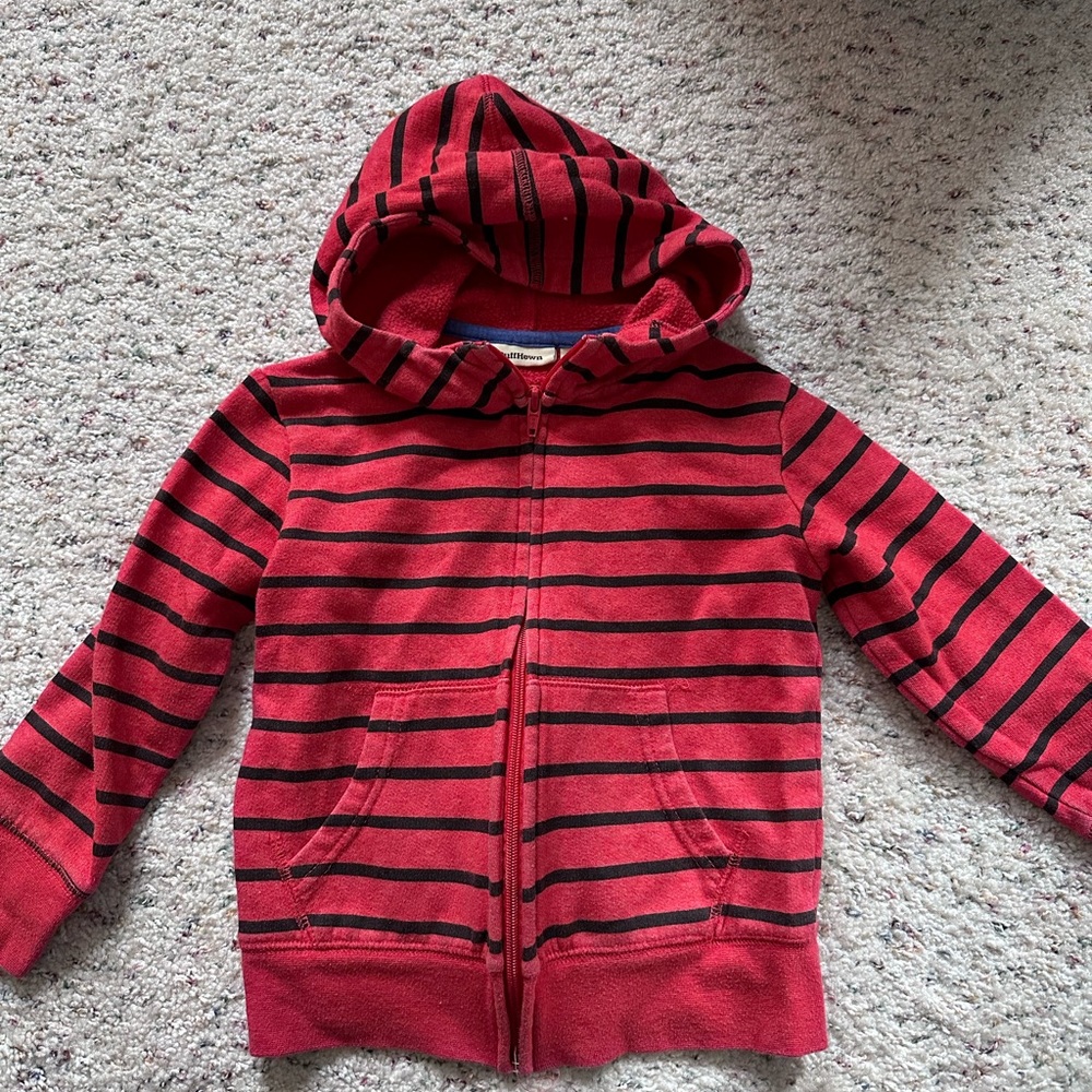 Boys 4T zip up striped hoodie